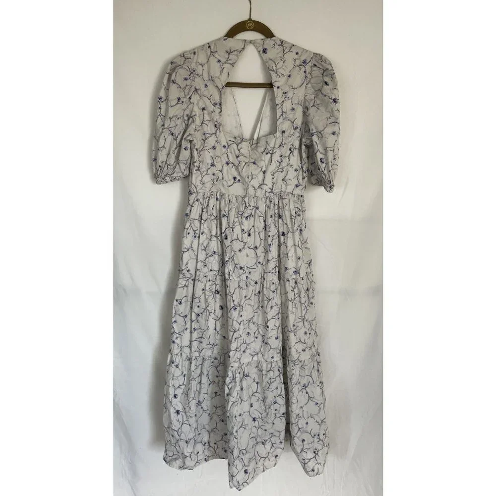 Nicholas Celie Maxi Dress 6 Floral Print V-Neck Purple/White - Picture 10 of 16